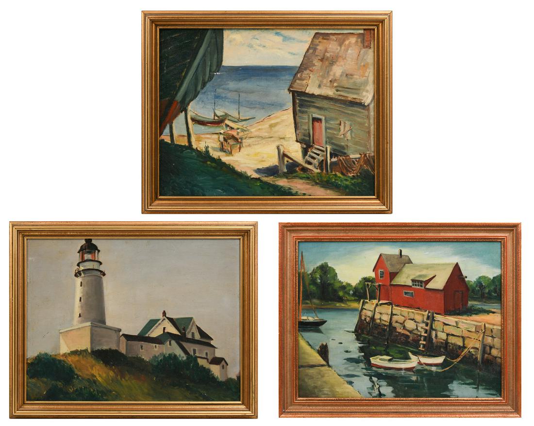 THREE FLORENCE MOLESPHINI NEW ENGLAND LANDSCAPE PAINTING (1 of 5)