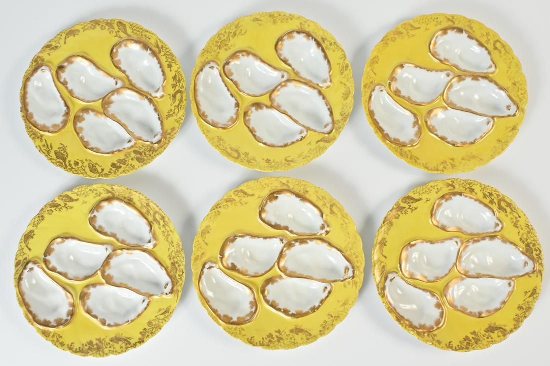 6 PC. HAVILAND FOR J.E. CALDWELL OYSTER PLATES (1 of 5)