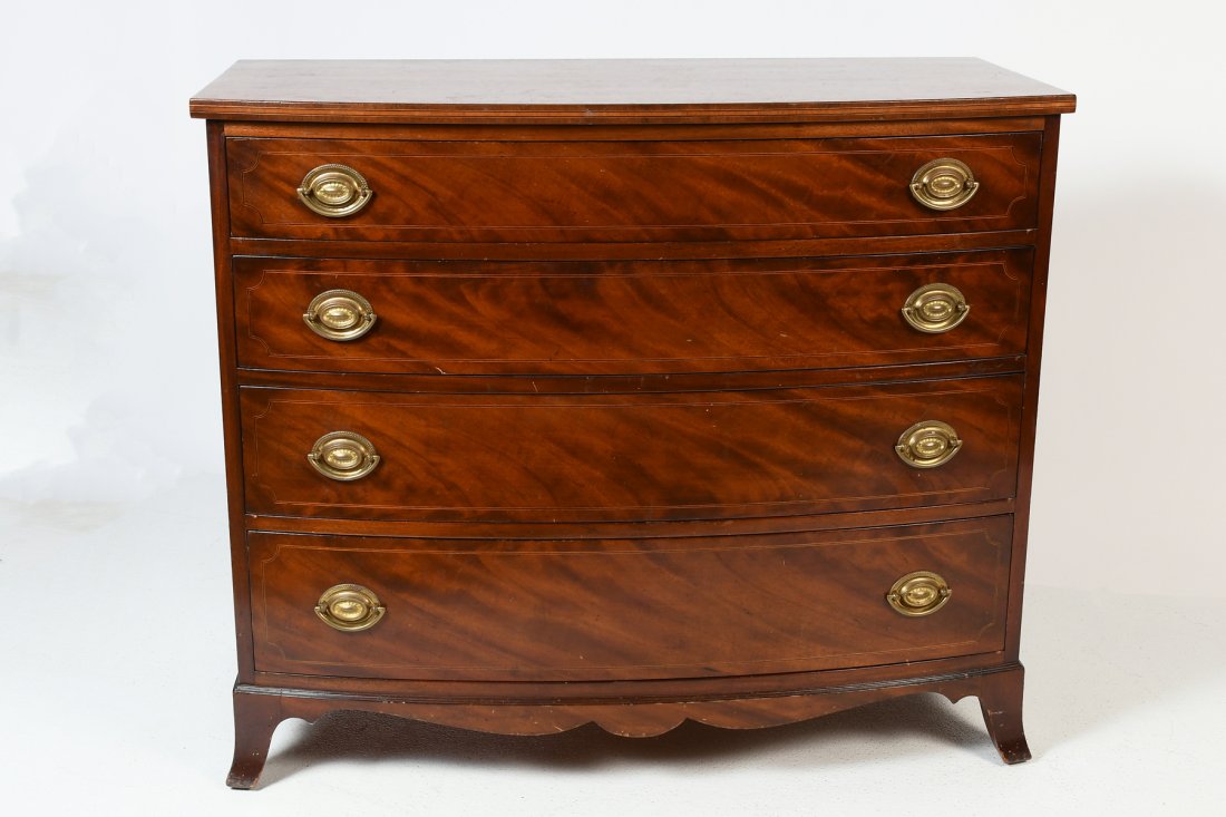 SHERATON STYLE 4 DRAWER DRESSER / CHEST (1 of 5)