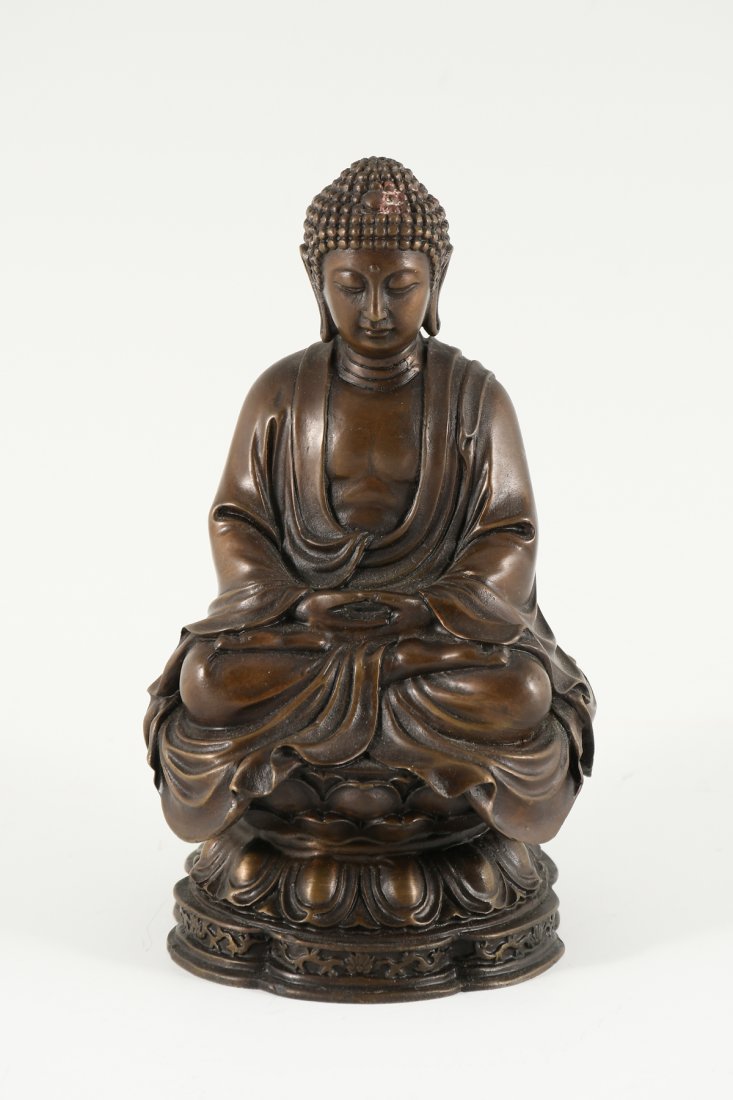 FINE CHINESE TIBETAN BRONZE BUDDHA SCULPTURE (1 of 5)