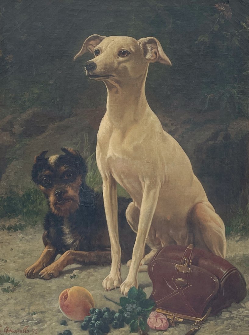 CARLO ADEMOLLO GENRE PAINTING WITH DOGS 1872 (1 of 6)