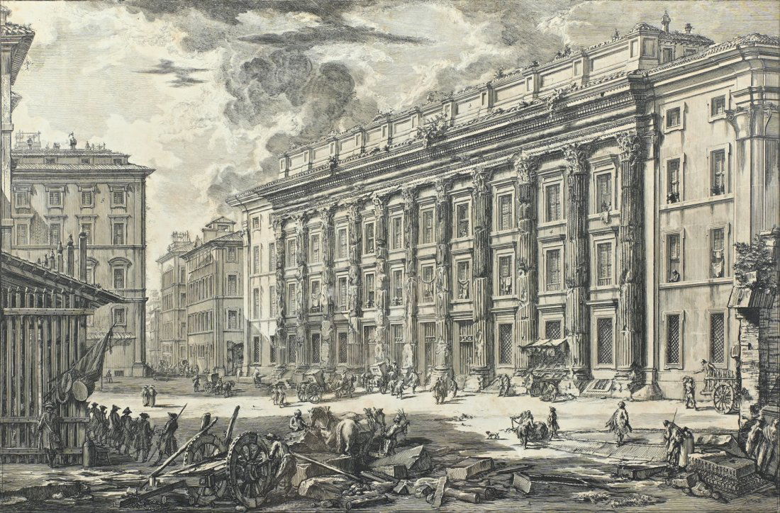 PIRANESI ENGRAVING "VEDUTA DELLA DOGANA DI TERRA A PIAZZA DI PIETRA" (1 of 3)