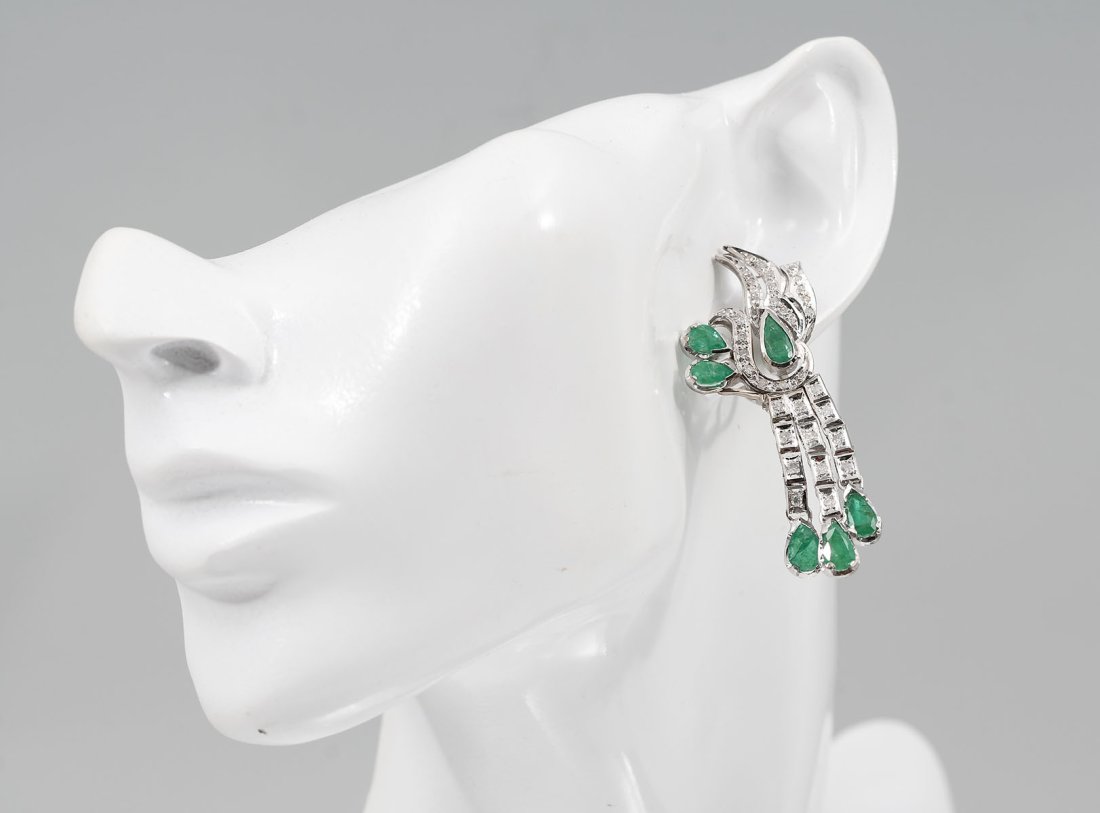 10K DIAMOND & EMERALD EARRINGS (1 of 3)