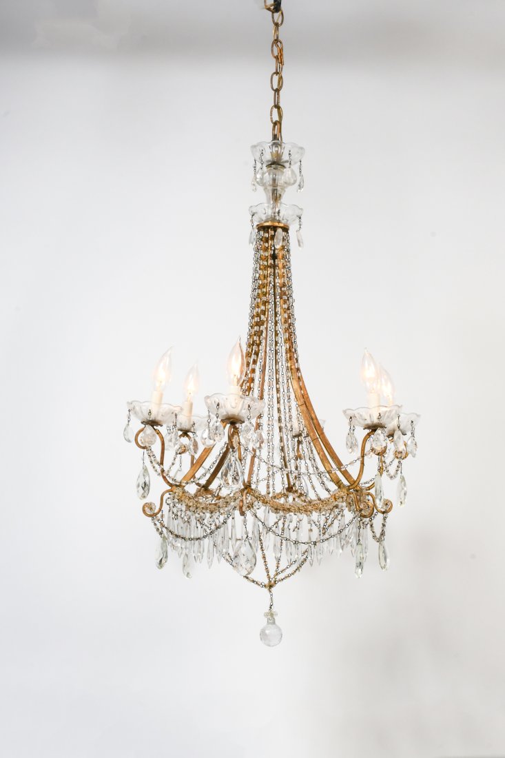 6- LIGHT ITALIAN CRYSTAL CHANDELIER (1 of 6)