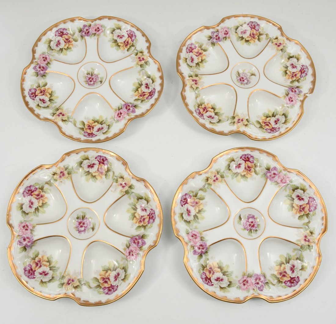 4 FRENCH LIMOGES OYSTER PLATES (1 of 6)
