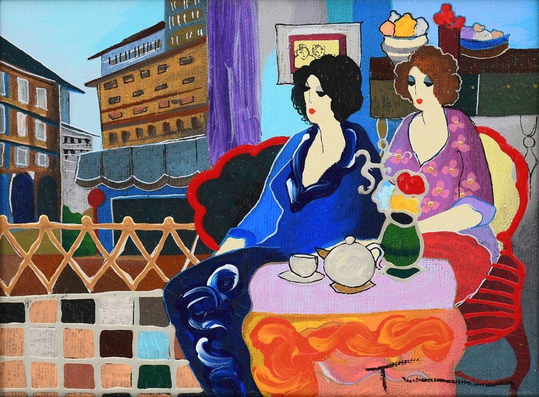 TARKAY SERIGRAPH ON CANVAS "TEA AT DUSK" (1 of 5)