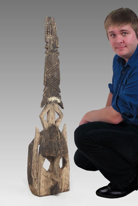 AFRICAN MALI DOGON KANAGA MASK: AFRICAN MALI DOGON KANAGA MASK 32" x 8" x 8"