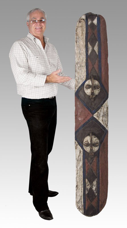AFRICAN REPUBLIC OF CONGO SONGYE SHIELD: AFRICAN REPUBLIC OF CONGO SONGYE SHIELD 66" x 11" x 5"