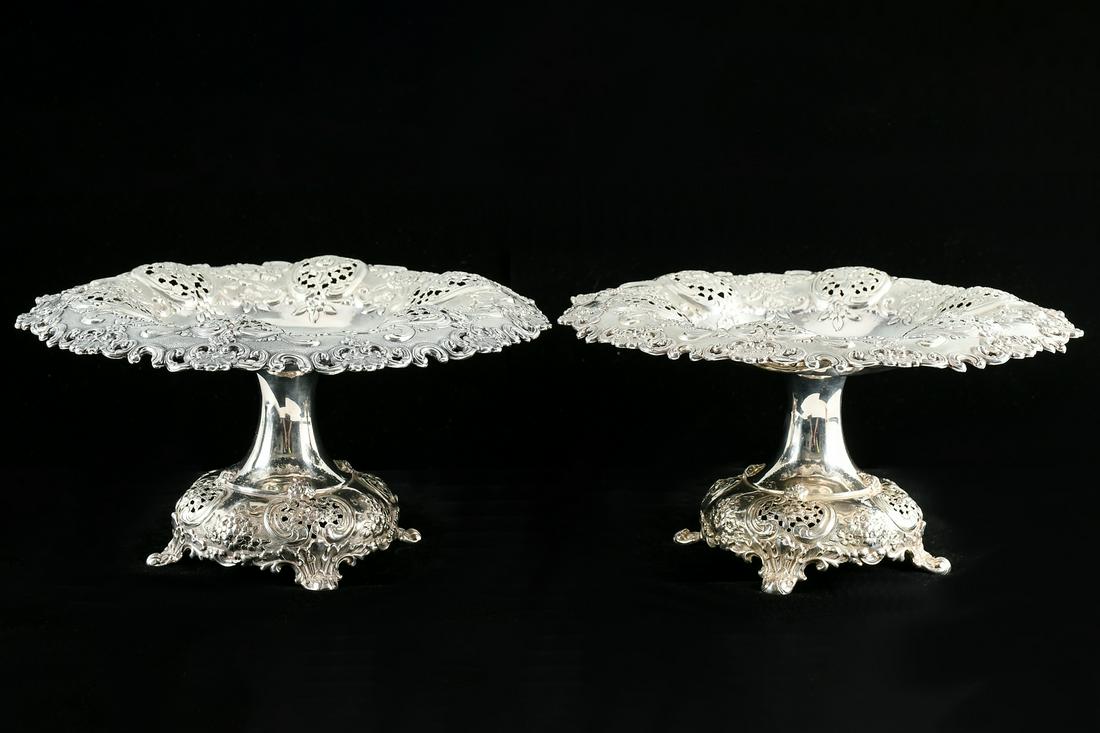 PR. TIFFANY STERLING SILVER FRUIT STANDS CIRCA 1891-1902 (1 of 6)