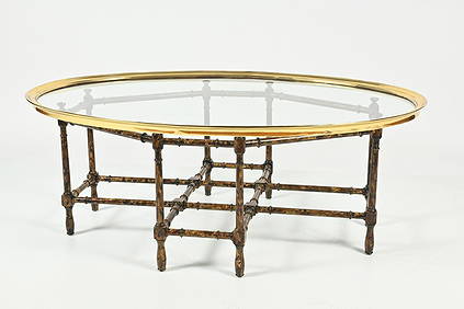BAKER BAMBOO BRASS & GLASS COFFEE TABLE (1 of 7)