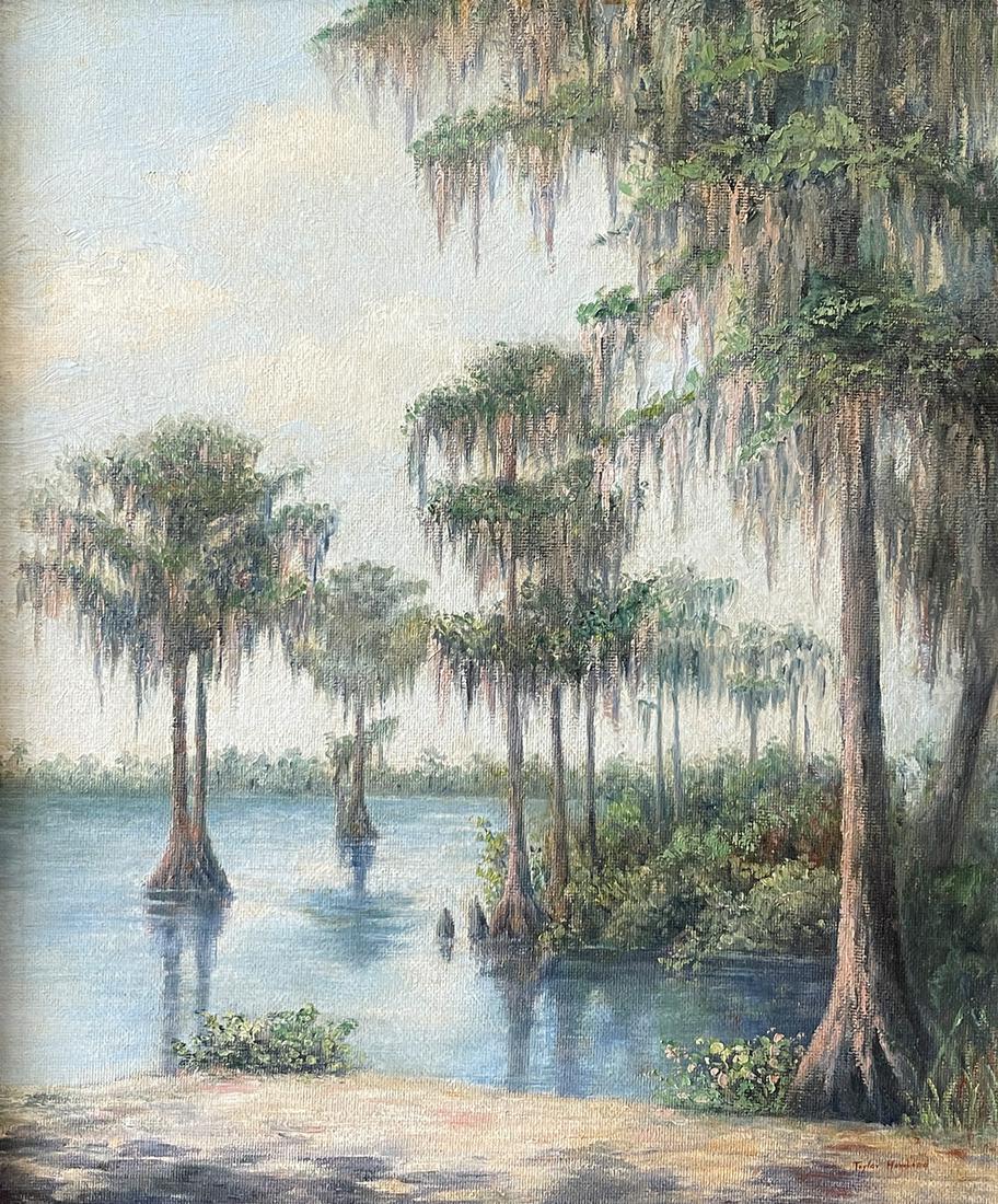 DOBIE TAYLOR HOWLAND FLORIDA CYPRUS SWAMP PAINTING (1 of 4)