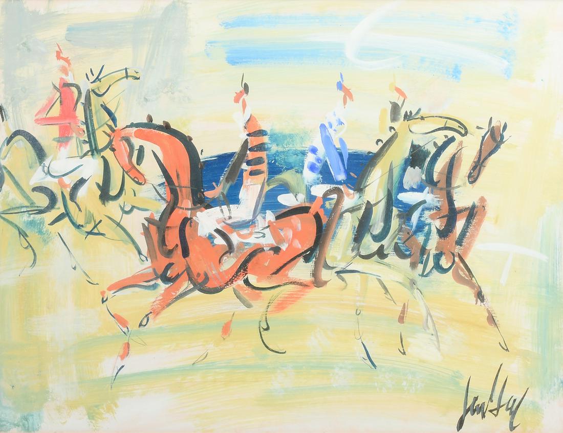 GEN PAUL HORSE RACING PAINTING (1 of 3)