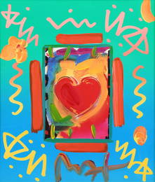 PETER MAX ''HEART'' MIXED MEDIA