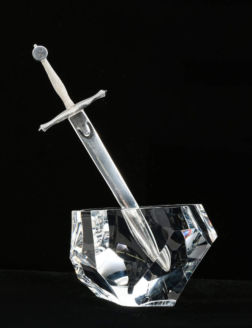 STEUBEN CRYSTAL & STERLING EXCALIBUR LETTER OPENER (1 of 9)