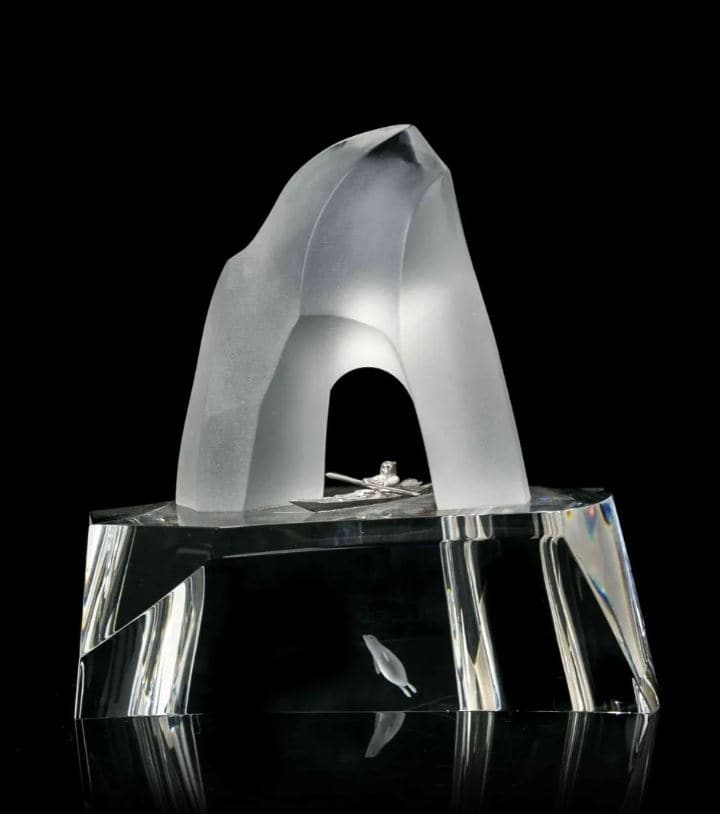 STEUBEN GLASS ''ICE HUNTER'' SCULPTURE (1 of 9)