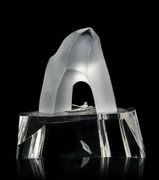 STEUBEN GLASS ''ICE HUNTER'' SCULPTURE