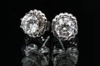 PLATINUM & DIAMOND SOLITAIRE EARRINGS