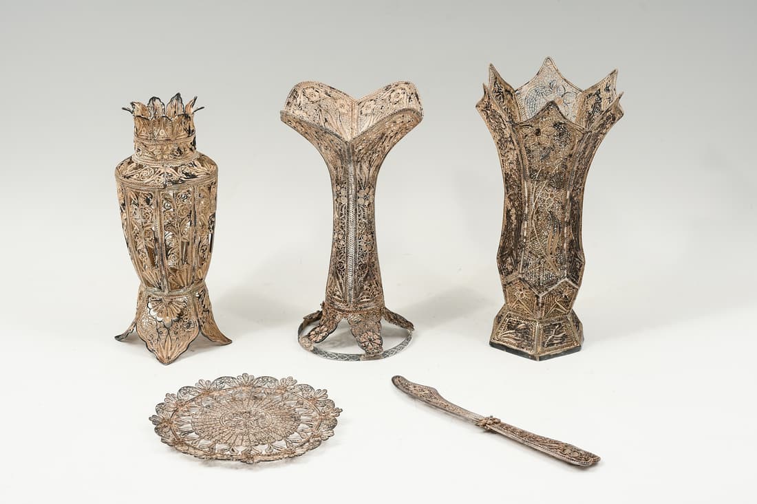 5 PC. ALBANIAN & AUSTRO-HUNGARIAN SILVER FILIGREE (1 of 7)