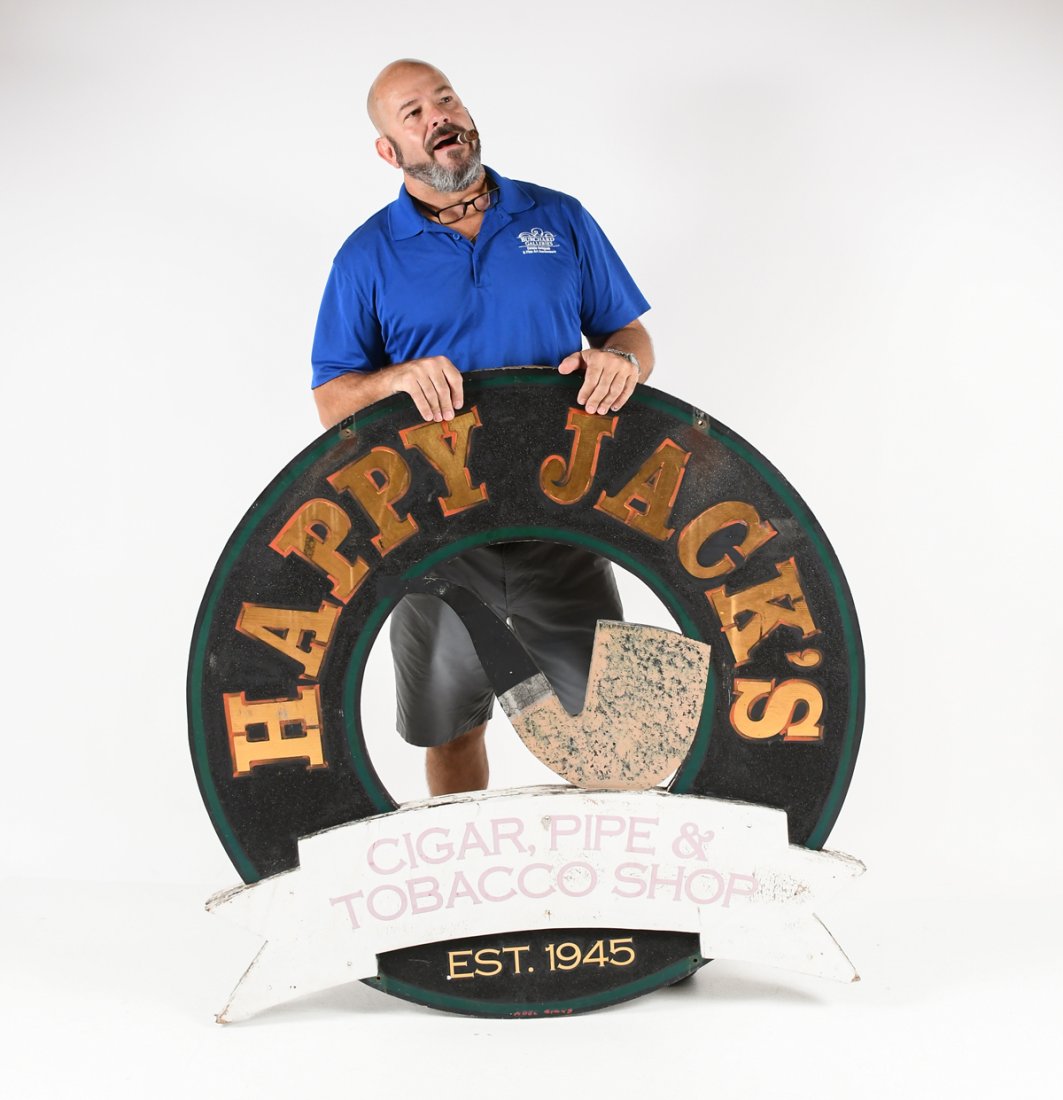 HAPPY JACK CIGAR STORE DOUBLE-SIDED SIGN (1 of 5)
