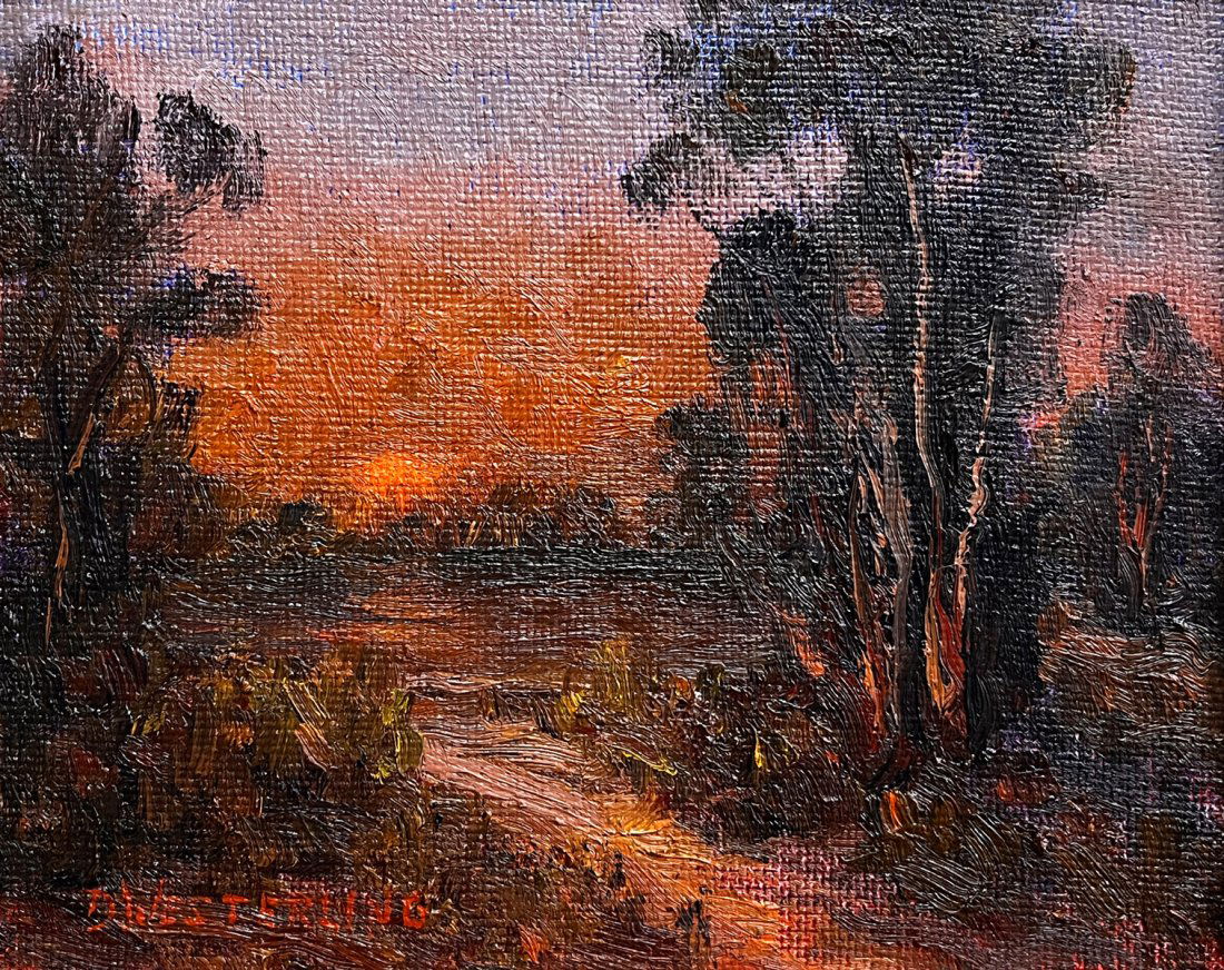 DENNIS WESTERLING CALIFORNIA SUNSET PAINTING (1 of 5)