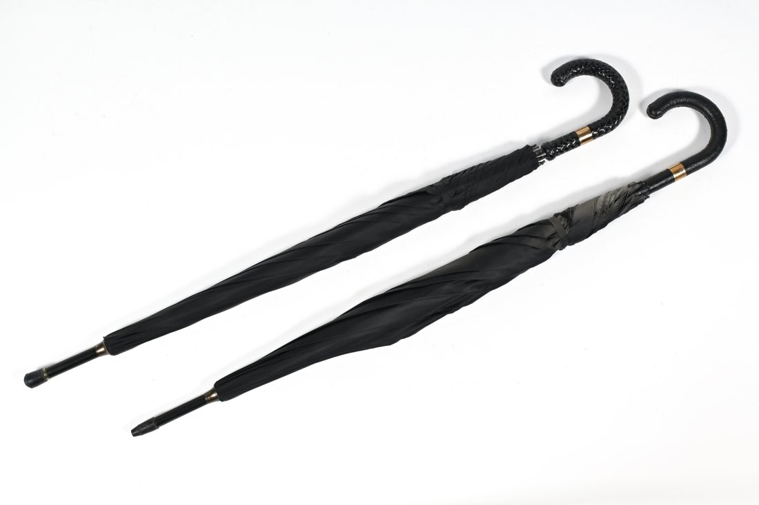 2 LEATHER HANDLED SWAINE ADENEY BRIGGS UMBRELLAS (1 of 4)