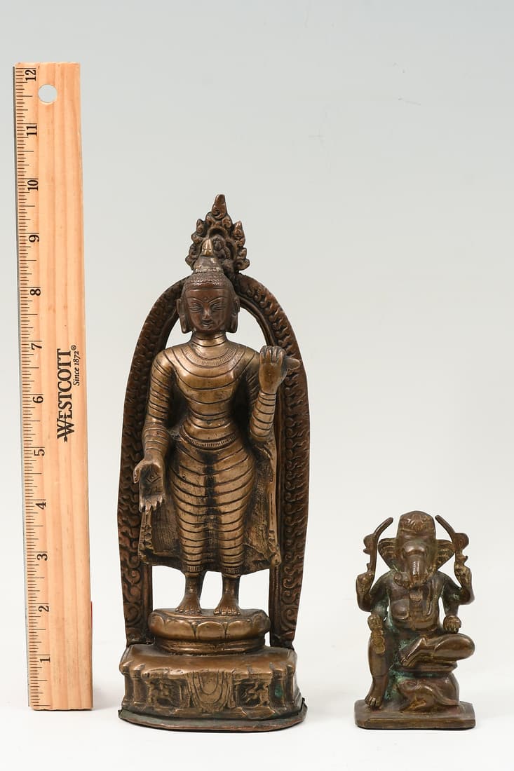 2 PIECE SOUTHEAST ASIAN BRONZE DEITIES (1 of 7)