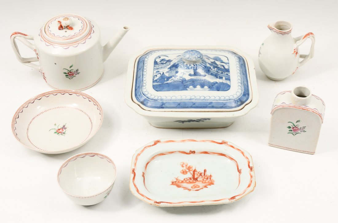 7 PC. 19TH-C. CHINESE PORCELAIN FAMILLE ROSE (1 of 11)