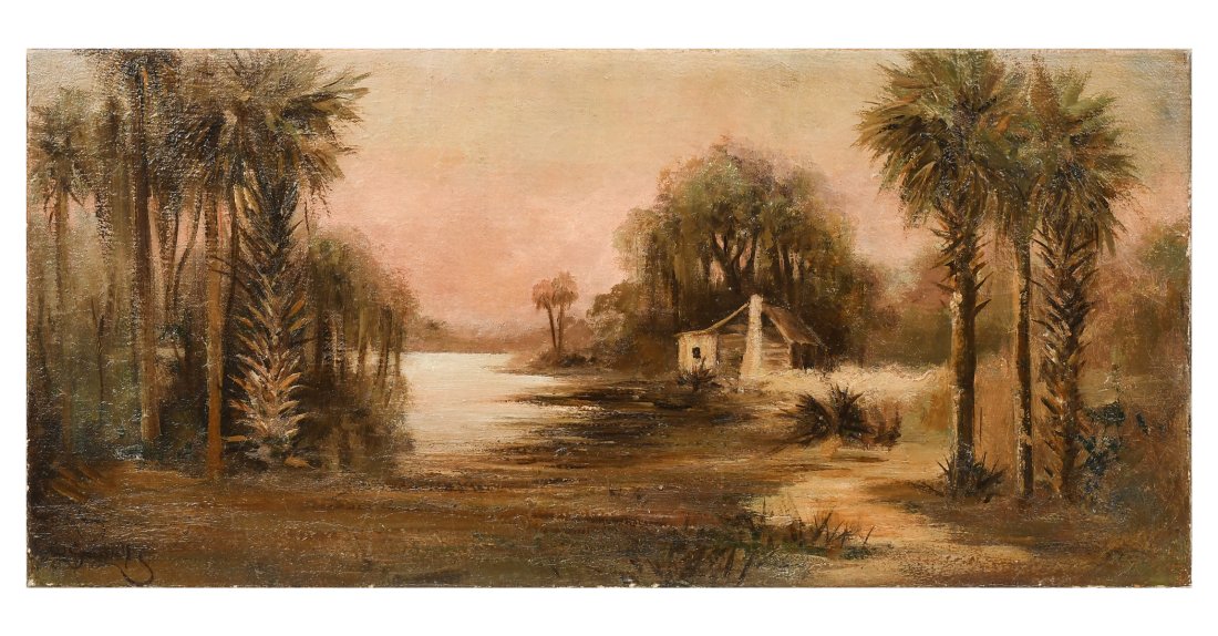 CATHERINE STOCKWELL FLORIDA SUNSET MARSH PAINTING (1 of 3)