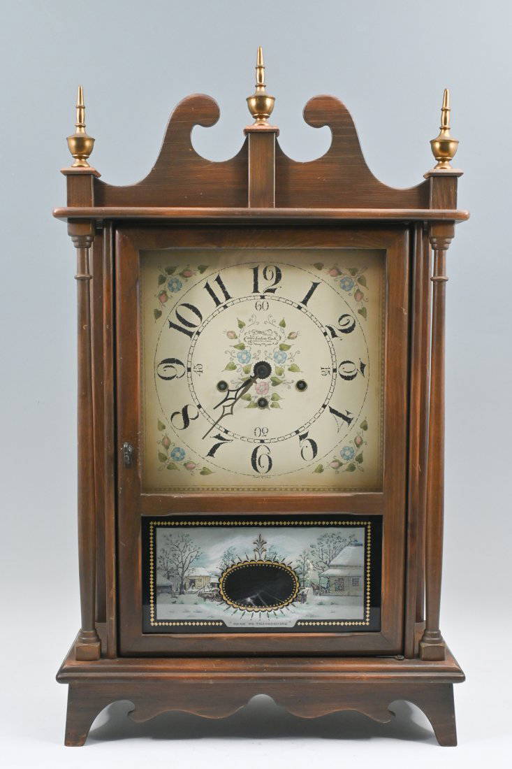 New England Clock Co. Pillar & Scroll Clock Auction