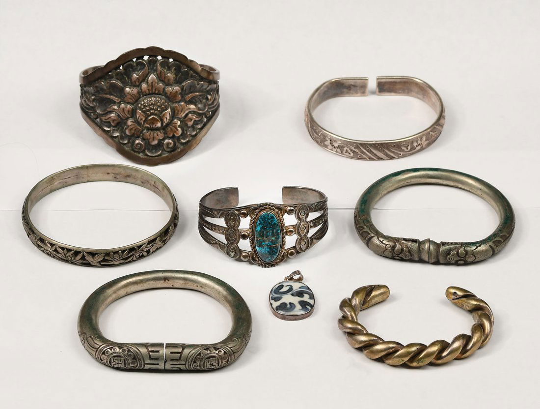 STERLING SILVER BRACELETS AND PENDANT (1 of 5)