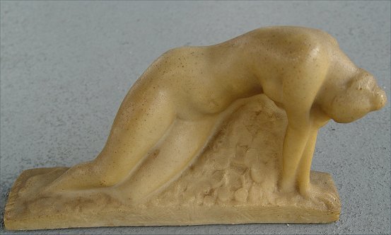 VINCENT GLINSKY NUDE RESIN SCULPTURE: GLINSKY, Vincent, (American, 20th C): Reclining Nude, Resin Sculpture, 7'' x 11 1/2'', signed on base.