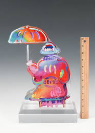 PETER MAX UMBRELLA MAN PAINTED ACRYLIC SCULPTURE