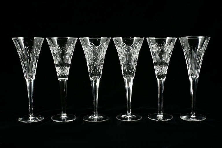 6 Waterford Crystal "millennium" Champagne Glasses