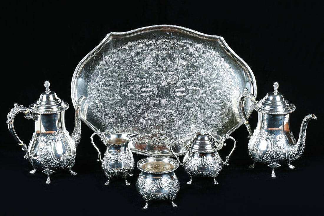 5 PIECE STERLING SILVER TEA SET BY DURHAM (1 of 8)