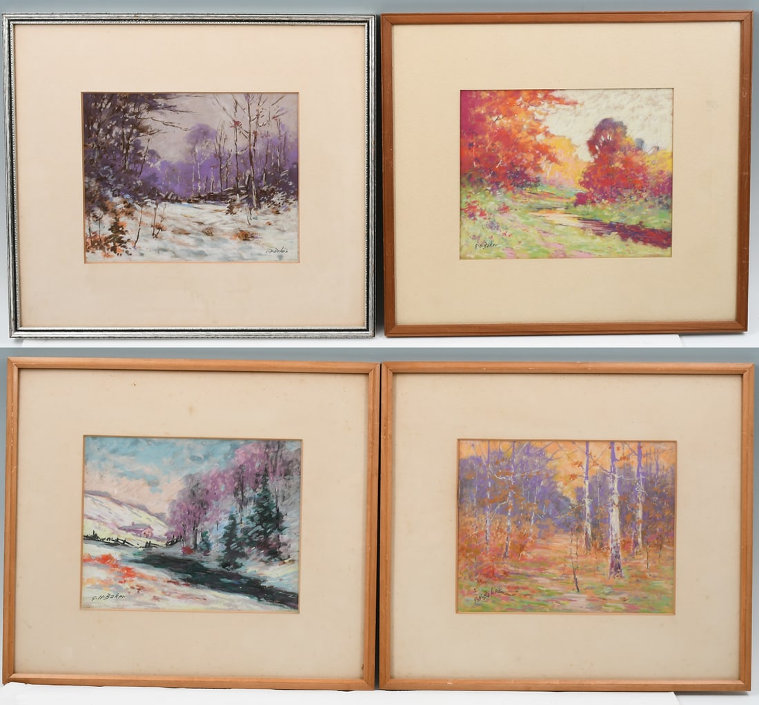 FOUR GEORGE HERBERT BAKER INDIANA PASTELS (1 of 5)