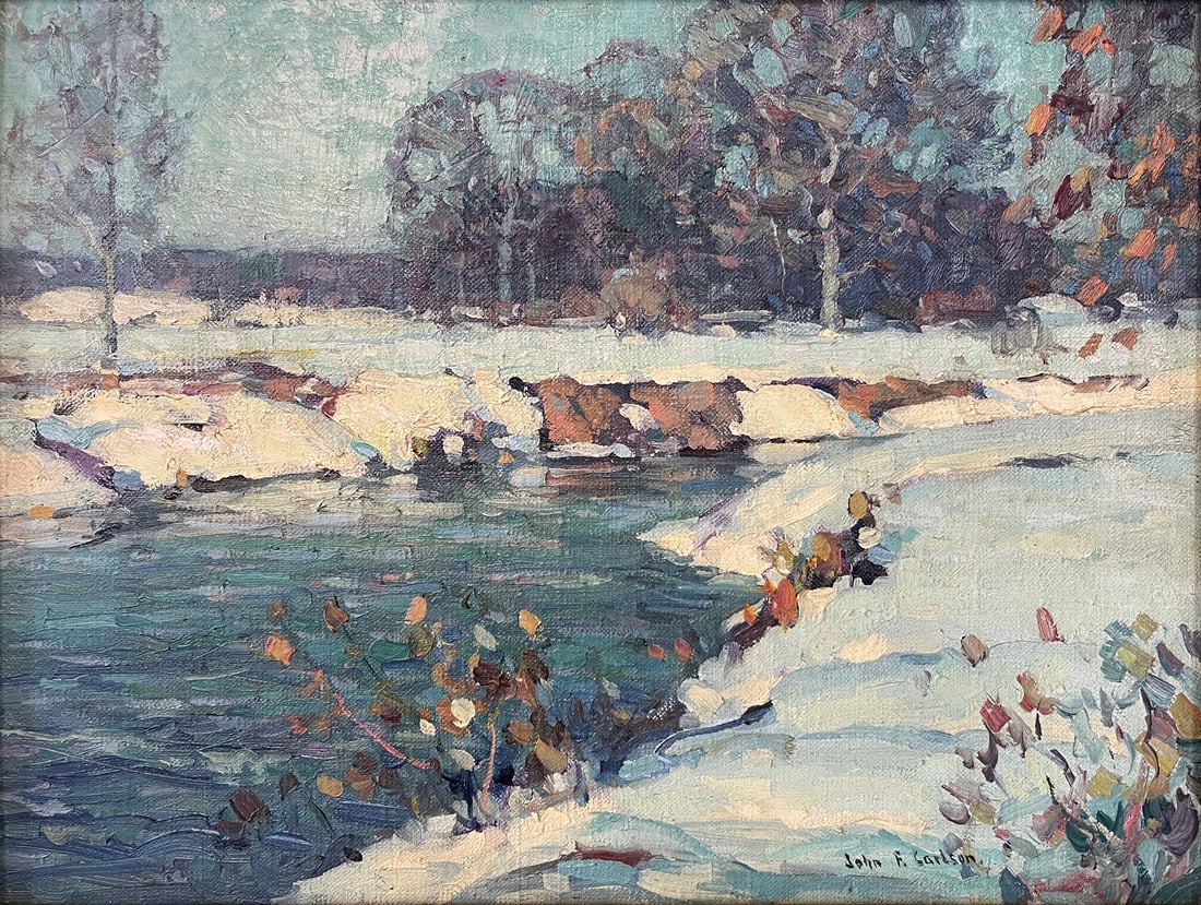 JOHN F. CARLSON WINTER LANDSCAPE PAINTING (1 of 4)