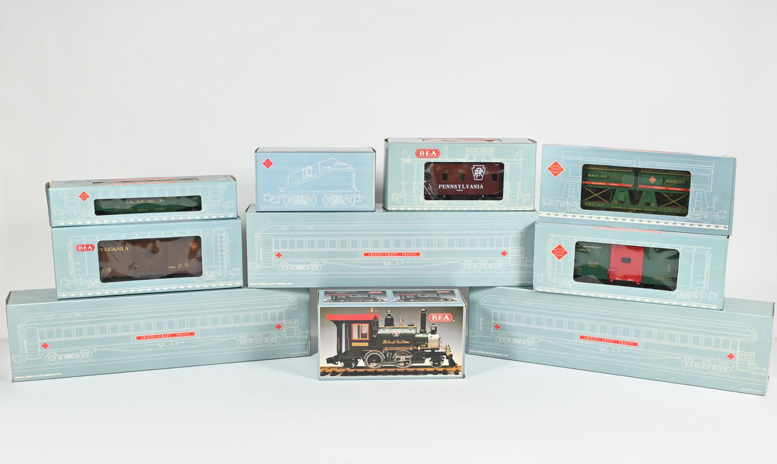 10 PC. ARISTO CRAFT & REA TRAINS CARS (1 of 4)