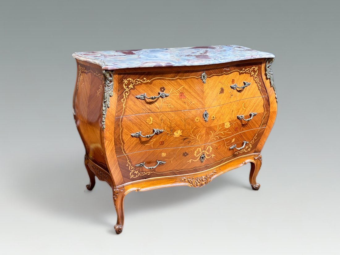 ITALIAN MARBLE TOP 3 DRAWER SECRETARY (1 of 3)