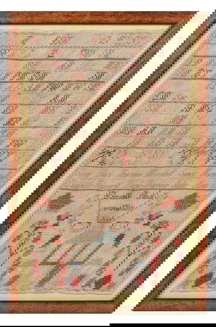 FOLK ART SAMPLER DATED 1836 (1 of 3)