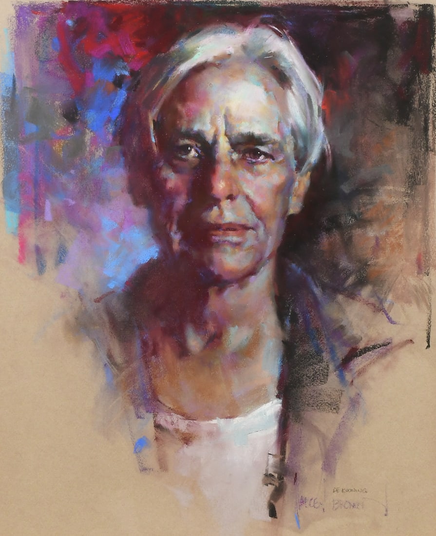HARLEY BROWN PORTRAIT PASTEL OF WILLEM DE KOONING (1 of 4)