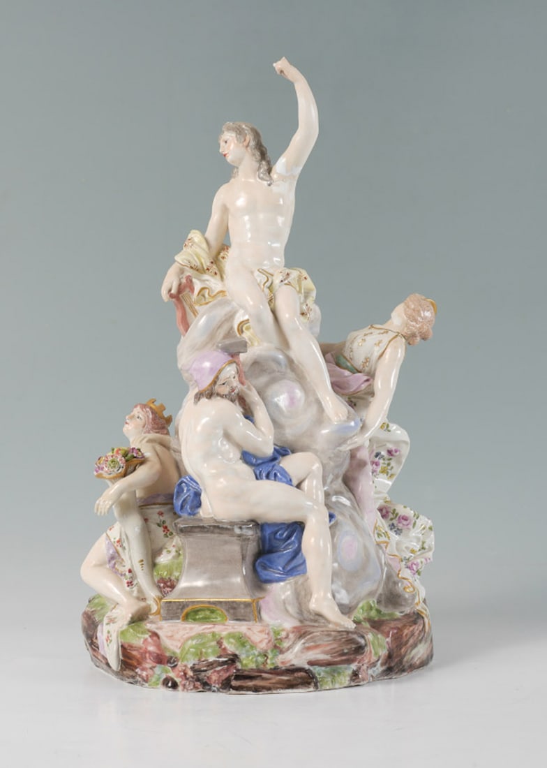 DRESDEN STYLE ALLEGORICAL PORCELAIN GROUPING (1 of 9)