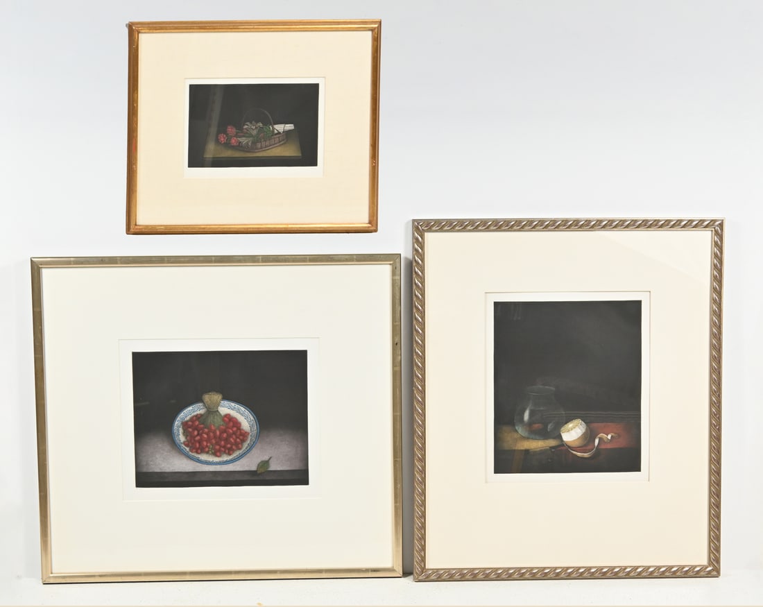 3 TOMOE YOKOI STILL LIFE MEZZOTINTS (1 of 4)
