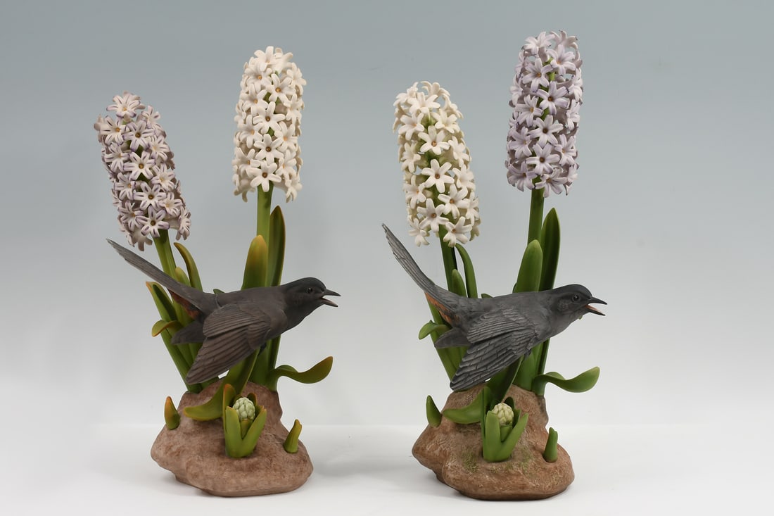 PAIR OF BOEHM PORCELAIN CATBIRD SCULPTURES (1 of 5)