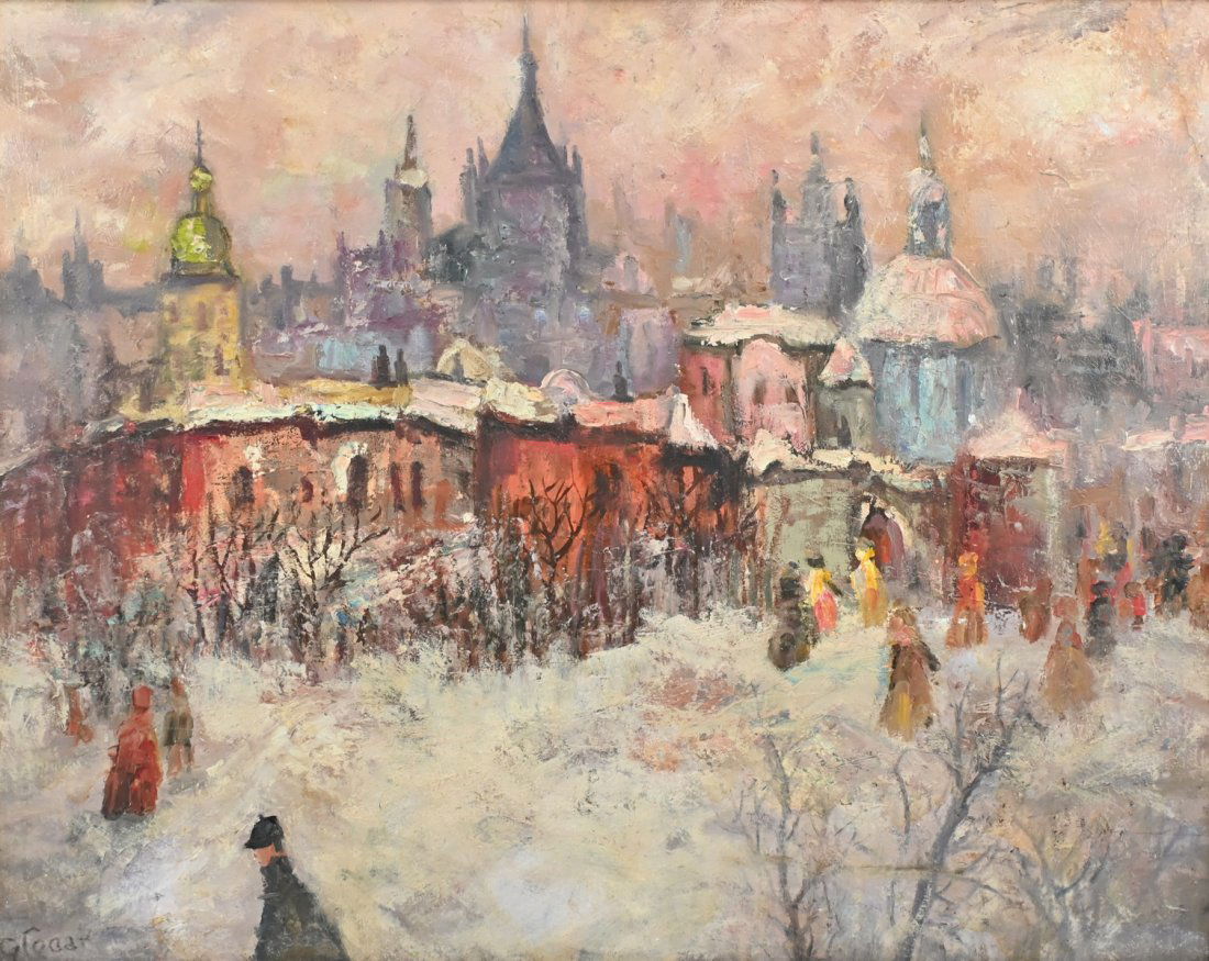 GLOCAR EUROPEAN WINTER VILLAGE PAINTING (1 of 4)
