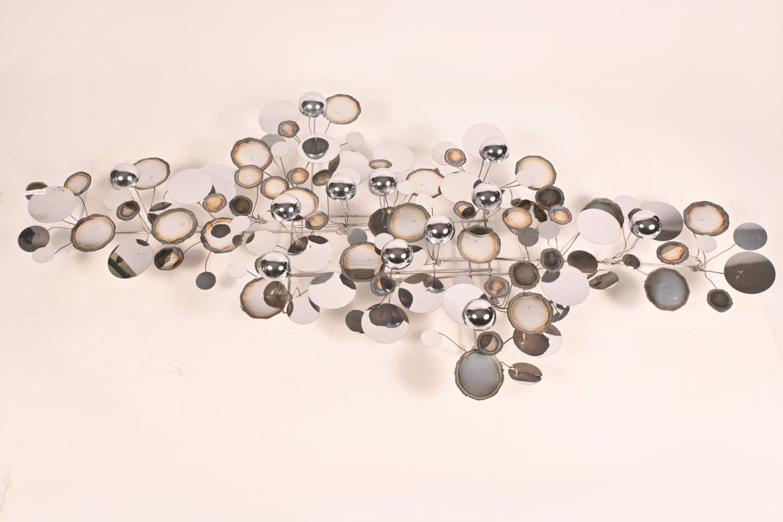 CURTIS JERE ART METAL WALL SCULPTURE "RAINDROPS" (1 of 3)