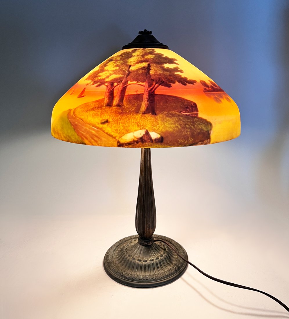 SCENIC REVERSE PAINTED LAMP (1 of 6)