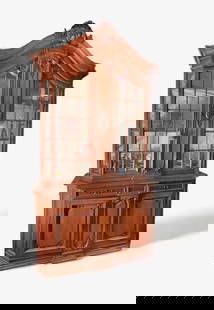 LARGE CARVED FRENCH DISPLAY CABINET: PALATIAL JEANSELME FRENCH CABINET: Exquisitely carved, this cabinet is most impressive! The Jeanselme firm was founded in 1834 and within ten years had acquired the renowned furniture firm of