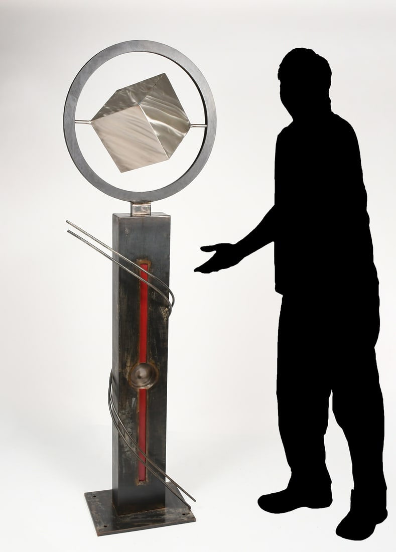 WELDED METAL MODERN ABSTRACT SCULPTURE (1 of 6)