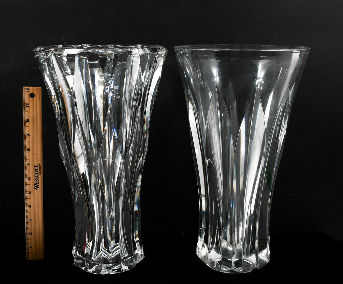 2 TALL & HEAVY BACCARAT CRYSTAL VASES (1 of 4)