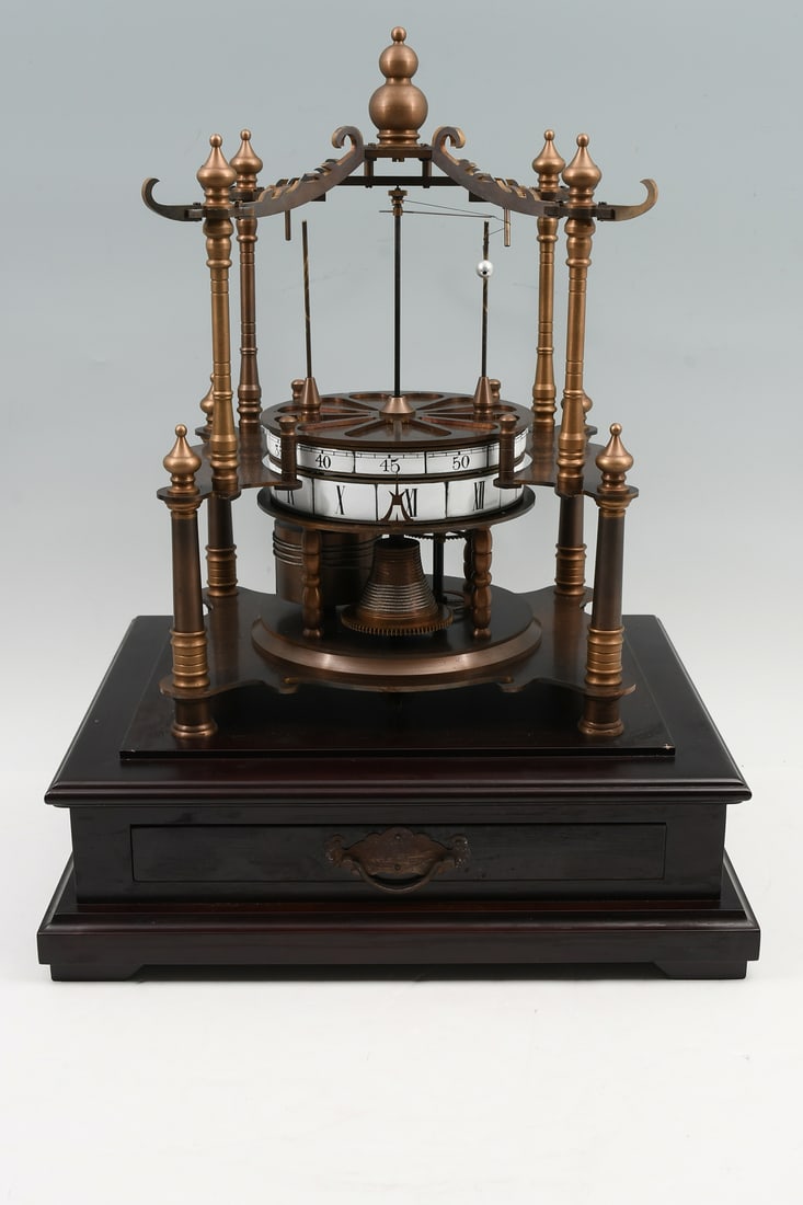 BRONZE FLYING PENDULUM SKELETON CLOCK (1 of 10)